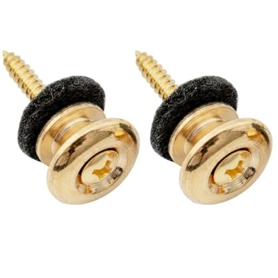 Image of Musiclily Pro 14mm Steel G type Strap Button End Pins for Acoustic Electric Guitar Bass, Gold (Set of 2)