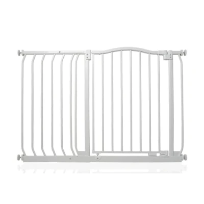 Image of Safetots Curved Top Safety Gate, 107cm 116cm, Matt White, Pressure Fit Stair Baby Gate for Doors Hallways and Spaces, Barrier, Easy Installation