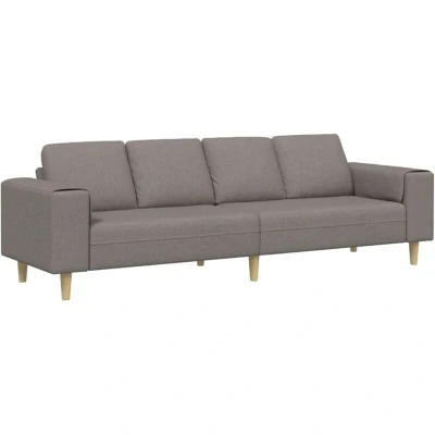 Image of vidaXL Sofa Set Taupe Fabric