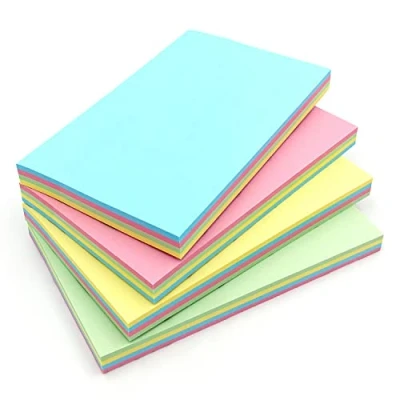 Image of 400 Sticky Notes Pastel (Pack of 4) Removable with Strong Adhesive Pads to Do List Memo Note for Home, Office, School 76mm x 127mm (3&quot; 5&quot;) 100 Sheet Per Pad