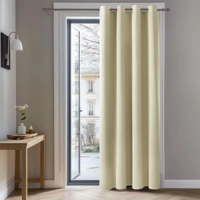 Image of Deconovo Thermal Insulated Blackout Curtain Eyelet for Bedroom 52&quot;x 90&quot; Beige 1 PANEL
