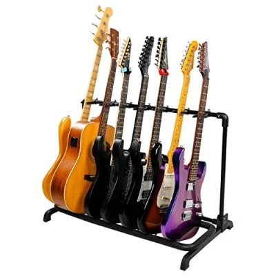 Image of GUITTO Multi Guitar Rack Stand Foldable Universal Display Portable Holder for Band Stage Bass Acoustic 7 GGS 11