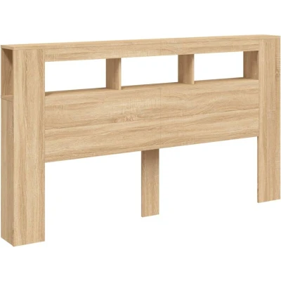 Image of vidaXL LED Headboard Sonoma Oak 180x18.5x103.5 cm Engineered Wood
