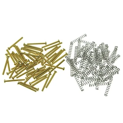 Image of KAISH 50pcs Metric Thread Humbucker Pickup Height Screws Guitar with Springs for Epiphone SG Import Pickups Gold