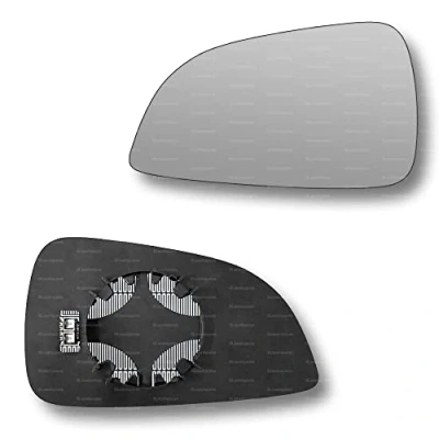 Image of Less4spares Replacement Wing Mirror Glass Left Compatible with Vauxhall Astra 2009 2010 CLIP ON Passnager Near Side N/S Heated Convex