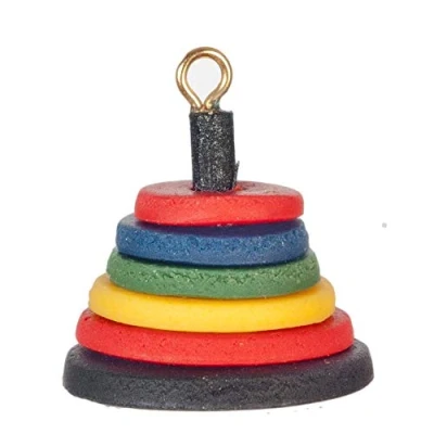 Image of Melody Jane Dolls House Miniature Nursery Toy Shop Accessory Wooden Ring Stacker