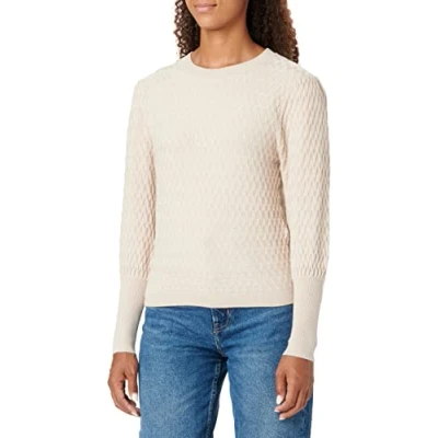 Image of ONLY Women&#039;s Onlfaye L/S Puff Sleeve Pullover CC KNT Sweater, Pumice Stone/Detail:Melange, S
