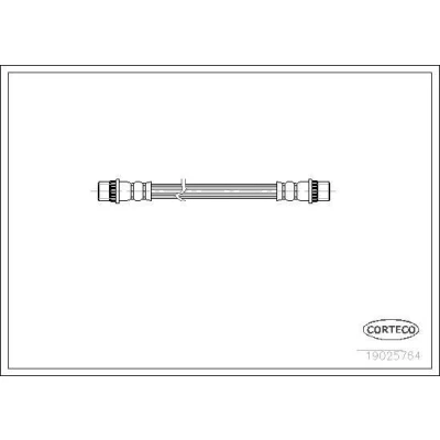 Image of 480686 Brake Hose CORTECO 19025764 Rear Axle 255mm PEUGEOT: 407 SW, CITROËN: Berlingo / First I, Xsara Picasso