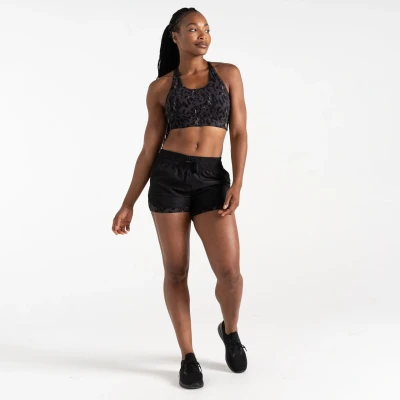 Image of Dare 2b Women&#039;s Water Repellent Sprint Up 2 in 1 Shorts Black Dash Animal Print, Size: 20