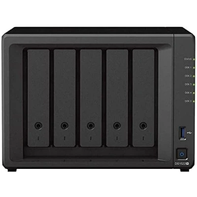 Image of Synology DS1522+ 30TB 5 Bay Desktop NAS Solution, installed with x 6TB Western Digital Red Plus Drives