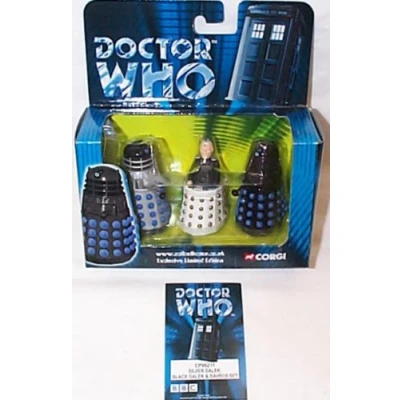 Image of corgi doctor who anniversary edition 3 piece dalek and davros set limited diecast model