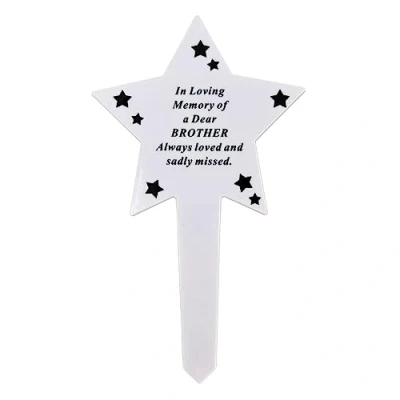 Image of Angraves Shining Star Special Brother Memorial Baby Child Remembrance Verse Grave Ground Stake Plaque