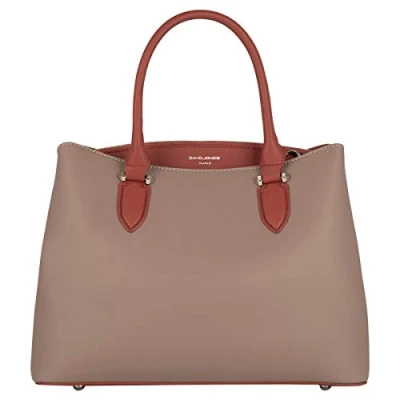 Image of David Jones Women&#039;s Elegant Handbag Ladies Top Handle Bag PU Leather Messenger Shoulder Crossbody Medium Size 3 Compartments Many Pockets Tote Shopper City Pink