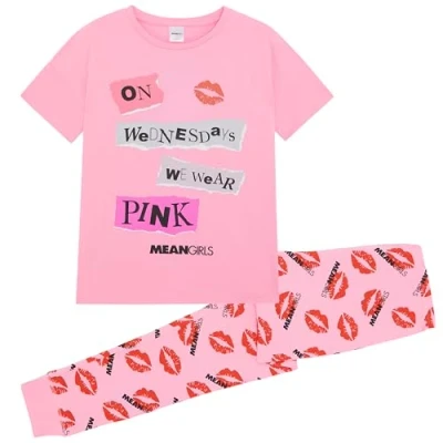 Image of Mean Girls Womens Long Pyjama Set 100% combed cotton UK 8 10