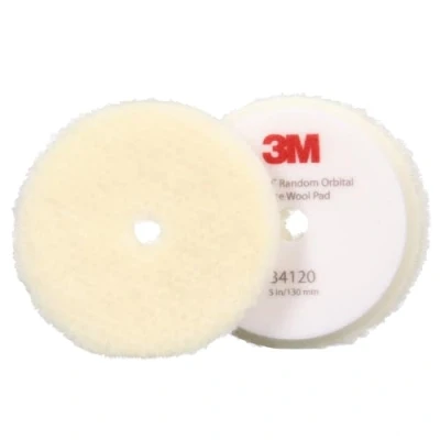 Image of 3M Perfect It Random Orbital Wool Compounding Pad, Coarse, White, 130 mm (5 in), 34120