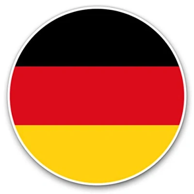 Image of Vinyl Stickers (Set of 2) 10cm German Flag Germany Decals for Laptops,Tablets,Luggage,Scrap Booking,Fridges, 9076