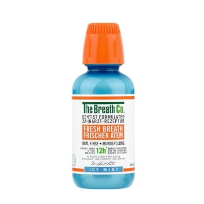 Image of The Breath Co. Alcohol Free Mouthwash. Dentist Formulated Oral Rinse for 12 Hours of Fresh Breath, ICY Mint Flavour, 300 ml