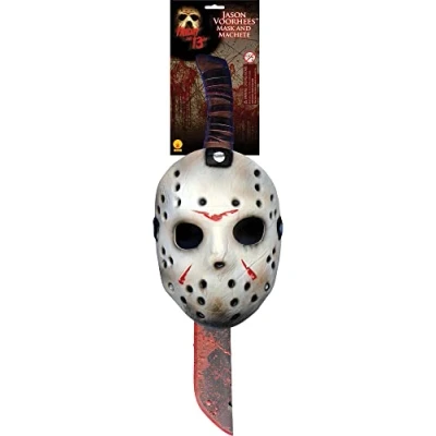 Image of Rubie&#039;s Official Jason Mask and Machette Set Fancy Dress