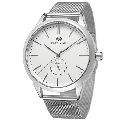 Image of FORSINING Men&#039;s Automatic Chinese Movement Analog Unique Wristwatch with Stainless Steel Bracelet