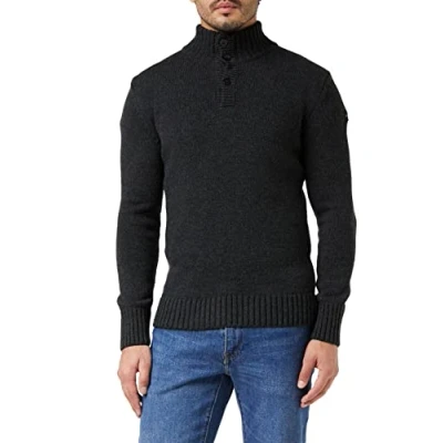 Image of Schott NYC Men&#039;s Ploutrider4 Pullover Sweater, Anthracite, XL