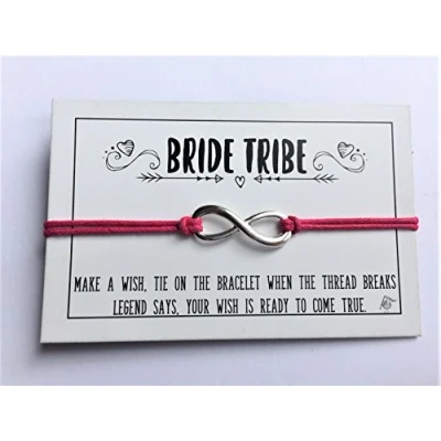 Image of Classy Hen Party Favours Bride Tribe Team Handmade Wish Bracelet (Bride 12 Pink)