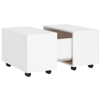 Image of vidaXL Coffee Table Modern Home Living Room Furniture Accessories Couch End Side Center Accent Set Sofa Chipboard White