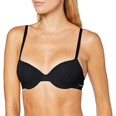 Image of Emporio Armani Women&#039;s Basic Bonding Microfiber Invisible Bra Molded, Black, 32C
