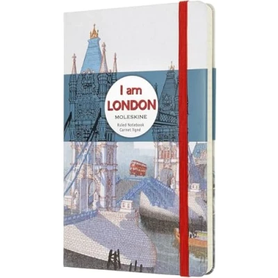 Image of Moleskine I Am London Limited Edition White Large Ruled Notebook Hard