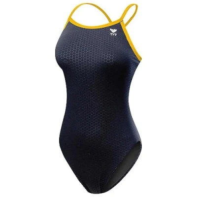 Image of Tyr Women&#039;s WomenÂ’s Hexa Diamondfit Swimsuit, Navy/White, 34 UK