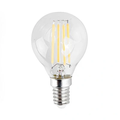 Image of MiniSun Pack of 2 Retro Style 4w LED Filament SES E14 Clear Golfball Light Bulbs [2700K Warm White]