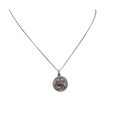 Image of 925 Sterling Silver Saint George Medal with Chain