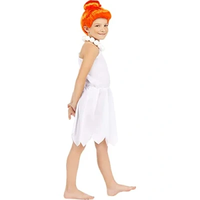 Image of Funidelia Wilma Flintstone Costumes The Flintstones for girl Cartoons, Caveman kids, accessory fancy dress &amp; props Halloween, carnival parties Size 3 4 years White