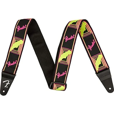Image of Fender® Neon Monogram Strap, Yellow/Pink