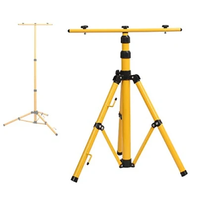 Image of TOPWAY LED Floodlight Tripod Stand, Portable Outdoor Job Site Spot Lights Lighting Retractable Adjustable Telescopic Triangle 160cm Max Height 475000