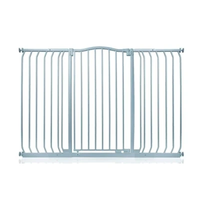 Image of Safetots Extra Tall Curved Top Safety Gate, 143cm 152cm, Matt Grey, 100cm in Height, Pressure Fit Stair Baby Gate for Doors Hallways and Spaces, Barrier, Easy Installation