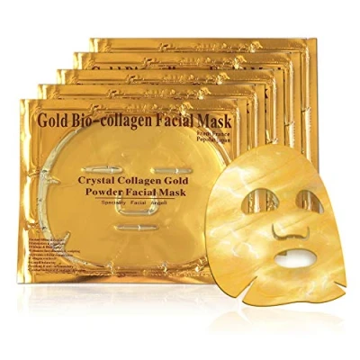 Image of 24K Gold Bio Collagen Crystal Face Facial Mask, Anti ageing Skin Care (5pcs/set)