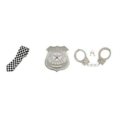 Image of Zac&#039;s Alter Ego 3 Piece Fancy Dress Police Kit (Tie, Badge &amp; Handcuffs)