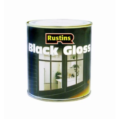 Image of Rustins BLAG500 500ml Gloss Paint Black