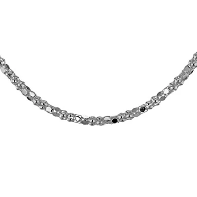 Image of Tuscany Silver Women&#039;s Sterling 1.9 mm Mirror Popcorn Chain Necklace of Length 51 cm/20 Inch