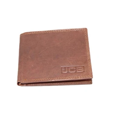 Image of JCB Leather Mens RFID Boxed Trifold Wallet (Tan)