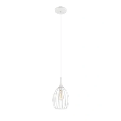 Image of Vincent Wire Frame Pendant Ceiling Light White, 1x E27