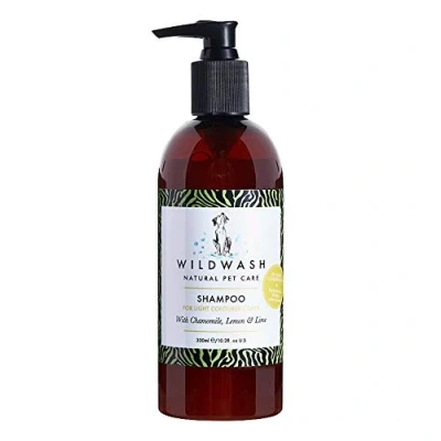 Image of WildWash Light Coat Shampoo for Dogs 300ml Naturally Lightens and adds Shine Luminosity to Dull Hair Natural, Sulphate Paraben Free Sensitive Skin Concentrated