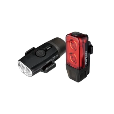 Image of Topeak USB Rechargeable Light Set, HeadLux 100 Front and TailLux 25 Rear, Black