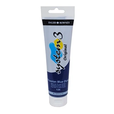 Image of Daler Rowney System 3 Original Acrylic Paint 150ml Tubes Prussian Blue Hue