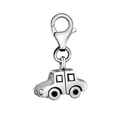 Image of Quiges 3D Cartoon Car Clip On Charm Pendant Silver Plated Women&#039;s Jewellery
