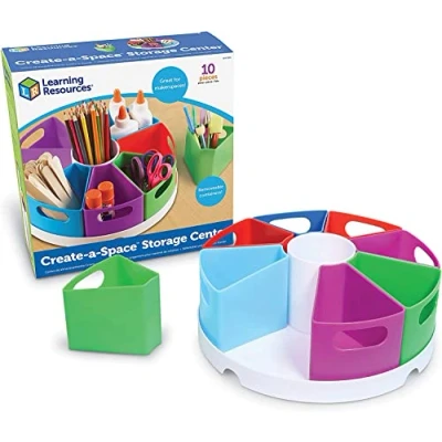 Image of Learning Resources Create a Space Storage Centre 10 Piece set Desk Organiser for Kids, Art Homeschool Organisers and