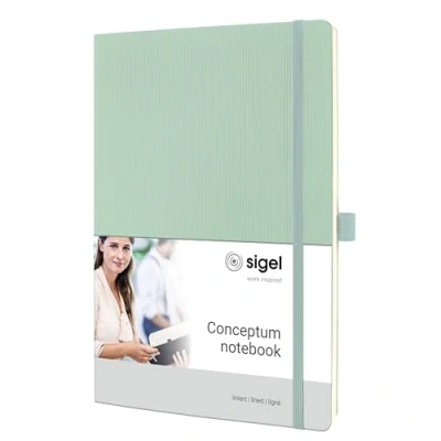 Image of SIGEL CO335 Conceptum Notebook, lined, approx. A4, Green, softcover, 194 pages