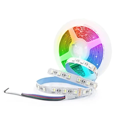 Image of Arotelicht RGBC LED Strip 16.4ft/5M RGBW Lights 24V 300LEDs SMD5050 RGB+Cold White Strips Flexible Tape Living Room, Bedroom, Ceiling, TV,Home, KTV, Club Decoration (Strip Only)