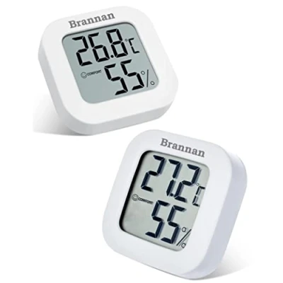 Image of Twin Pack LCD Room Thermometer Indoor Humidity Meter Hygrometer Accurate Temperature and Digital Display to Monitor House Home Office Nursery Bedroom Baby Car