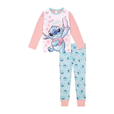 Image of Disney Lilo and Stitch Girls Pyjamas PJs, Ages 5 to 15 Years Old (11 12 Years) Pink